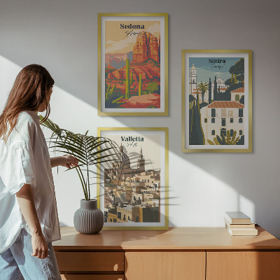 Composição de quadros moderna Vistas Sedona Sintra Valletta retrô