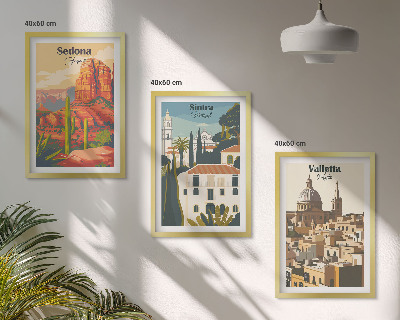 Composição de quadros moderna Vistas Sedona Sintra Valletta retrô