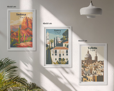 Composição de quadros moderna Vistas Sedona Sintra Valletta retrô