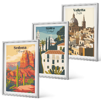 Composição de quadros moderna Vistas Sedona Sintra Valletta retrô