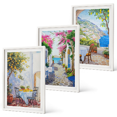 Composição de quadros moderna Ruas charmosas, plantas, mar