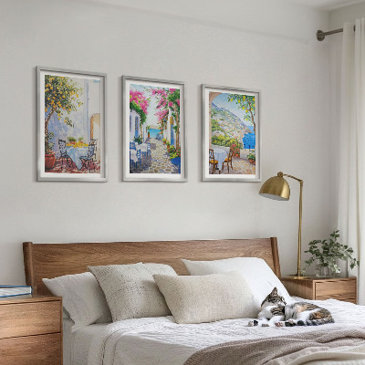 Composição de quadros moderna Ruas charmosas, plantas, mar