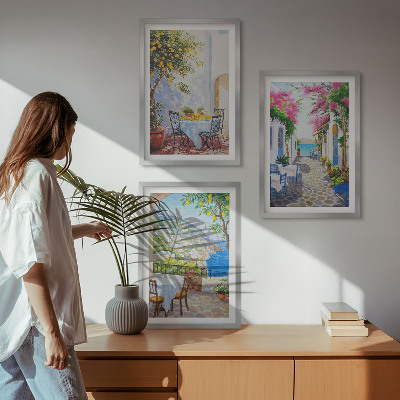 Composição de quadros moderna Ruas charmosas, plantas, mar