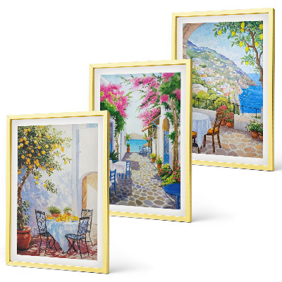 Composição de quadros moderna Ruas charmosas, plantas, mar