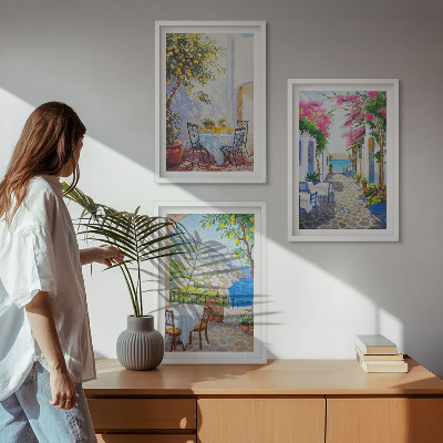 Composição de quadros moderna Ruas charmosas, plantas, mar