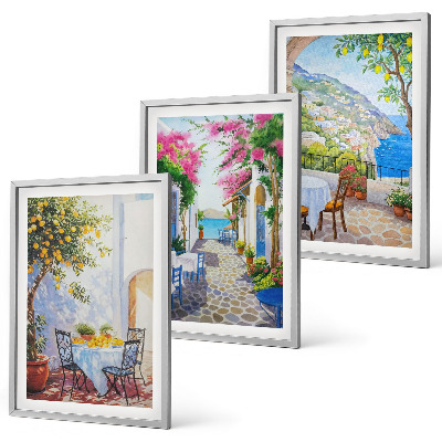 Composição de quadros moderna Ruas charmosas, plantas, mar