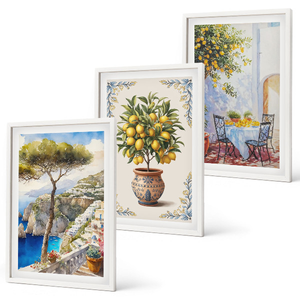 Conjunto de quadros para sala de estar mesa de limão-do-mar
