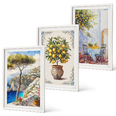 Conjunto de quadros para sala de estar mesa de limão-do-mar
