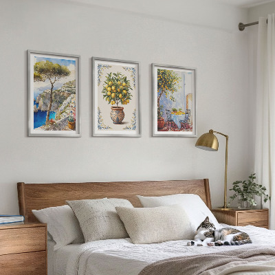Conjunto de quadros para sala de estar mesa de limão-do-mar