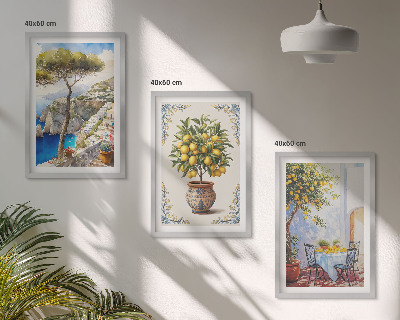 Conjunto de quadros para sala de estar mesa de limão-do-mar