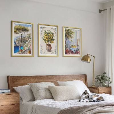 Conjunto de quadros para sala de estar mesa de limão-do-mar