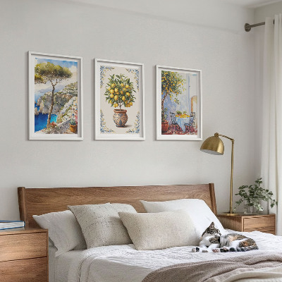 Conjunto de quadros para sala de estar mesa de limão-do-mar