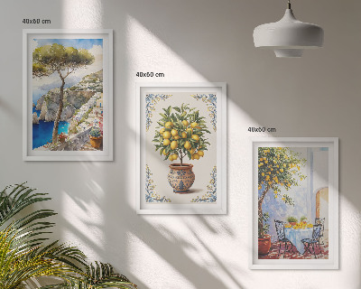 Conjunto de quadros para sala de estar mesa de limão-do-mar