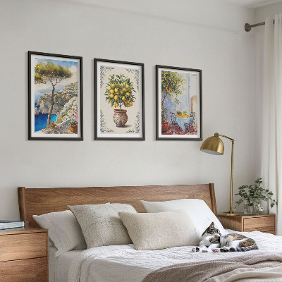 Conjunto de quadros para sala de estar mesa de limão-do-mar
