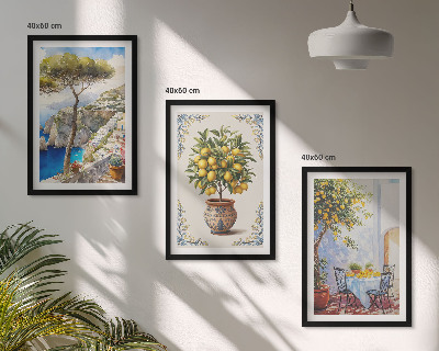 Conjunto de quadros para sala de estar mesa de limão-do-mar