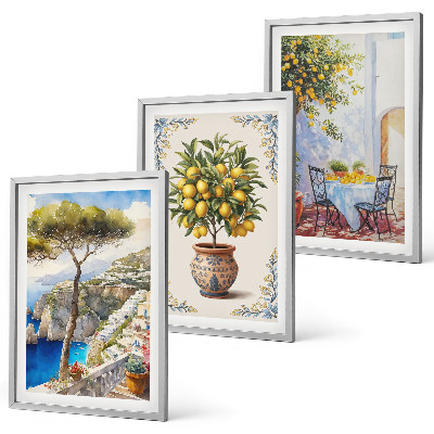 Conjunto de quadros para sala de estar mesa de limão-do-mar