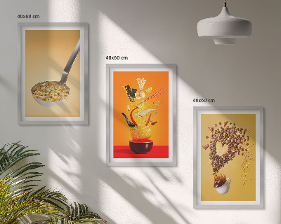 Composição de quadros moderna temas de comida de cozinha