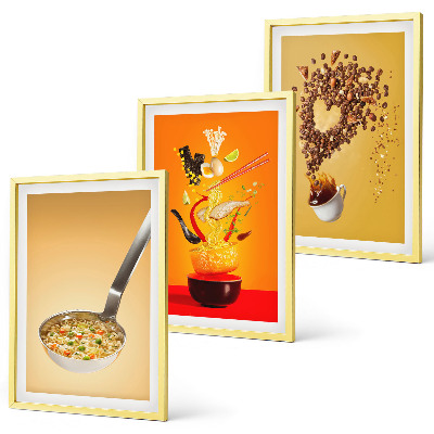 Composição de quadros moderna temas de comida de cozinha