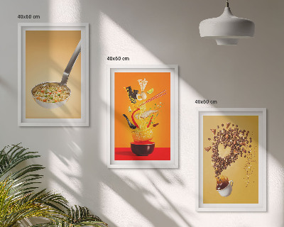 Composição de quadros moderna temas de comida de cozinha