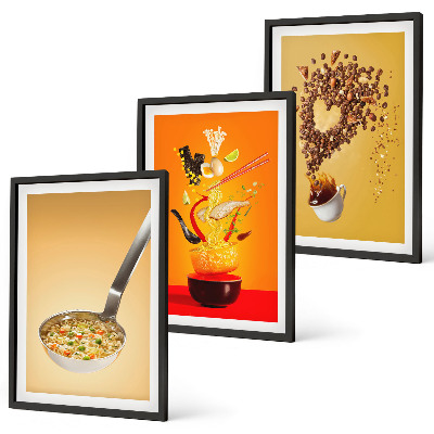 Composição de quadros moderna temas de comida de cozinha