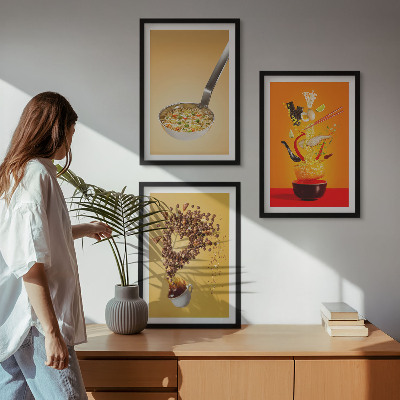 Composição de quadros moderna temas de comida de cozinha