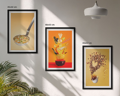 Composição de quadros moderna temas de comida de cozinha