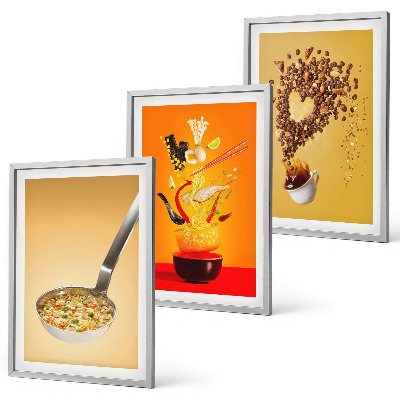 Composição de quadros moderna temas de comida de cozinha