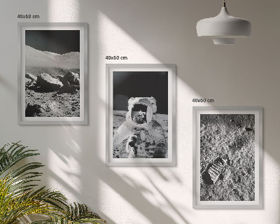 Conjunto de quadros para sala de estar Fotos da NASA de astronautas na Lua