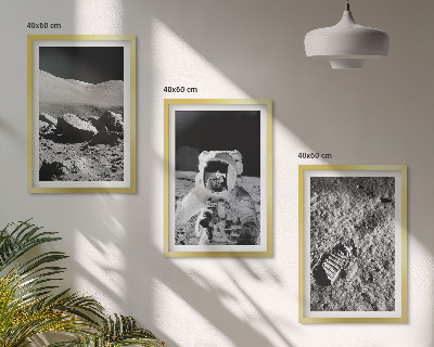 Conjunto de quadros para sala de estar Fotos da NASA de astronautas na Lua
