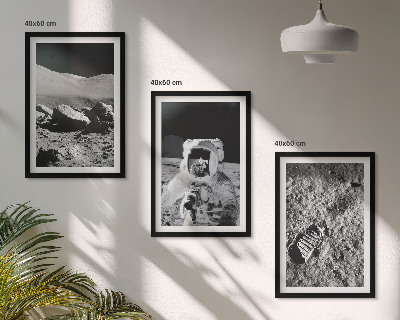 Conjunto de quadros para sala de estar Fotos da NASA de astronautas na Lua
