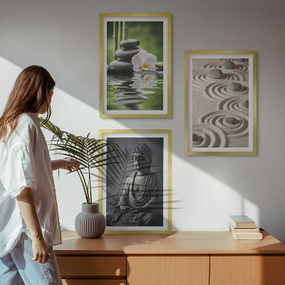 Composição de quadros moderna Vista relaxante de um Buda Zen