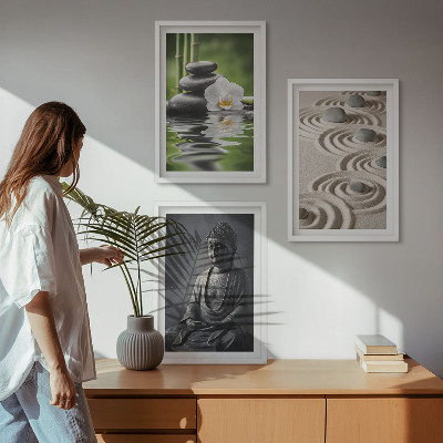 Composição de quadros moderna Vista relaxante de um Buda Zen