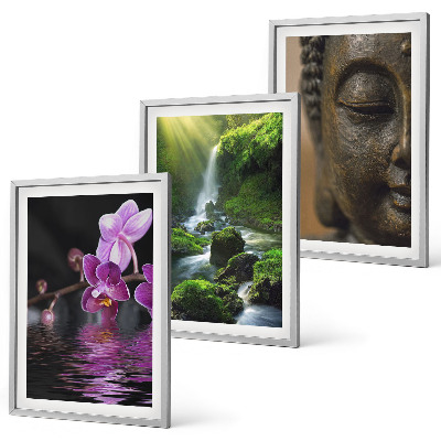 Composição de quadros moderna Cachoeira de flores, rocha de Buda, Zen