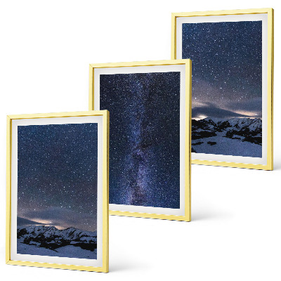 Conjunto de quadros para sala de estar Céu noturno, montanhas, estrelas