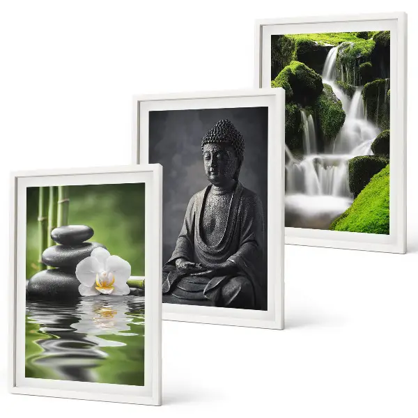 Composição de quadros moderna pinturas relaxantes de água estilo Zen