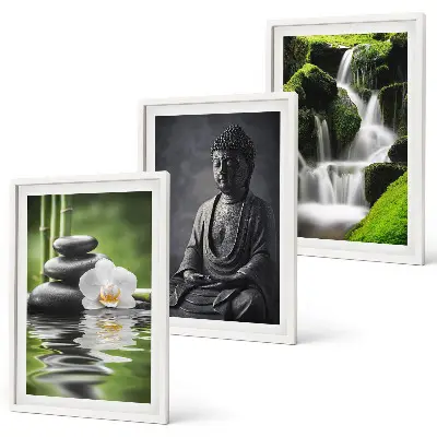 Composição de quadros moderna pinturas relaxantes de água estilo Zen