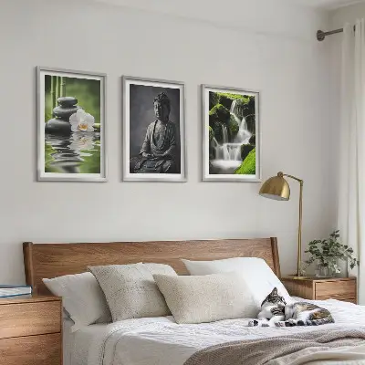 Composição de quadros moderna pinturas relaxantes de água estilo Zen
