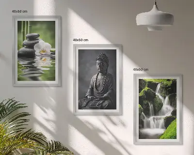 Composição de quadros moderna pinturas relaxantes de água estilo Zen
