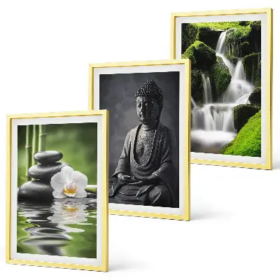 Composição de quadros moderna pinturas relaxantes de água estilo Zen