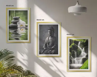Composição de quadros moderna pinturas relaxantes de água estilo Zen