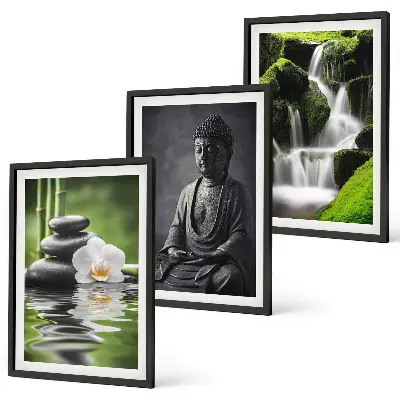 Composição de quadros moderna pinturas relaxantes de água estilo Zen