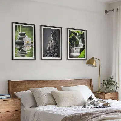 Composição de quadros moderna pinturas relaxantes de água estilo Zen