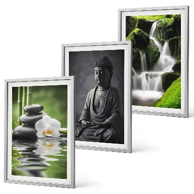 Composição de quadros moderna pinturas relaxantes de água estilo Zen