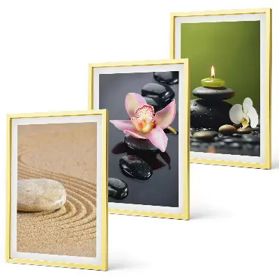 Composição de quadros moderna com motivos relaxantes de pedras zen