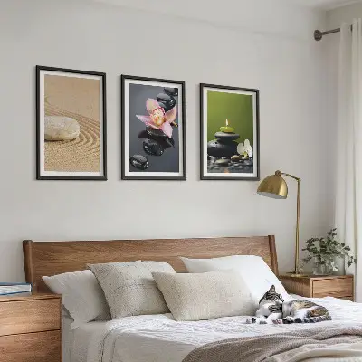 Composição de quadros moderna com motivos relaxantes de pedras zen