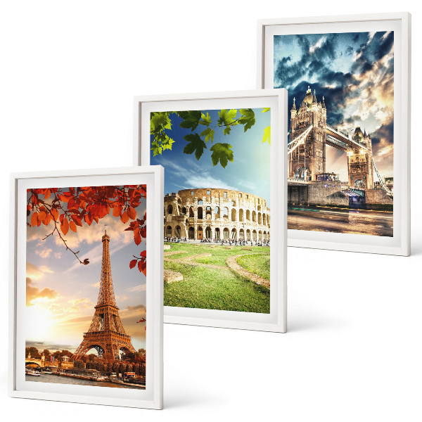 Conjunto de quadros para sala de estar Monumentos da Europa