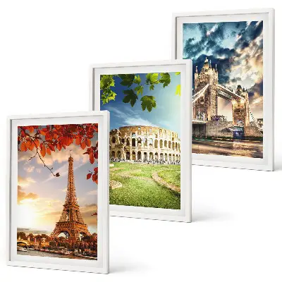 Conjunto de quadros para sala de estar tema Monumentos da Europa