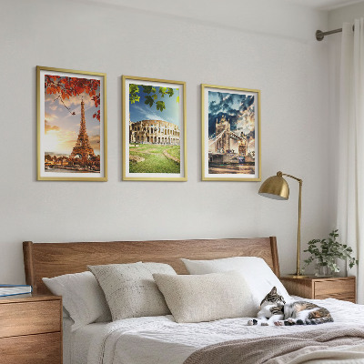 Conjunto de quadros para sala de estar Monumentos da Europa