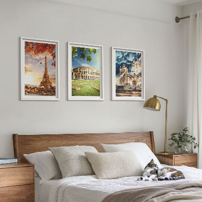 Conjunto de quadros para sala de estar Monumentos da Europa