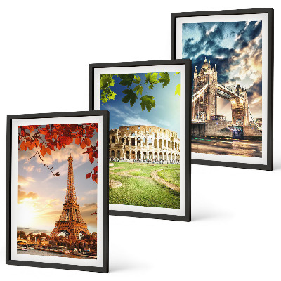 Conjunto de quadros para sala de estar Monumentos da Europa